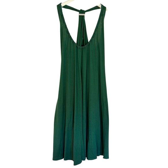 Theory Nadolin green silk pima cotton blend tank dress small - Picture 4 of 10
